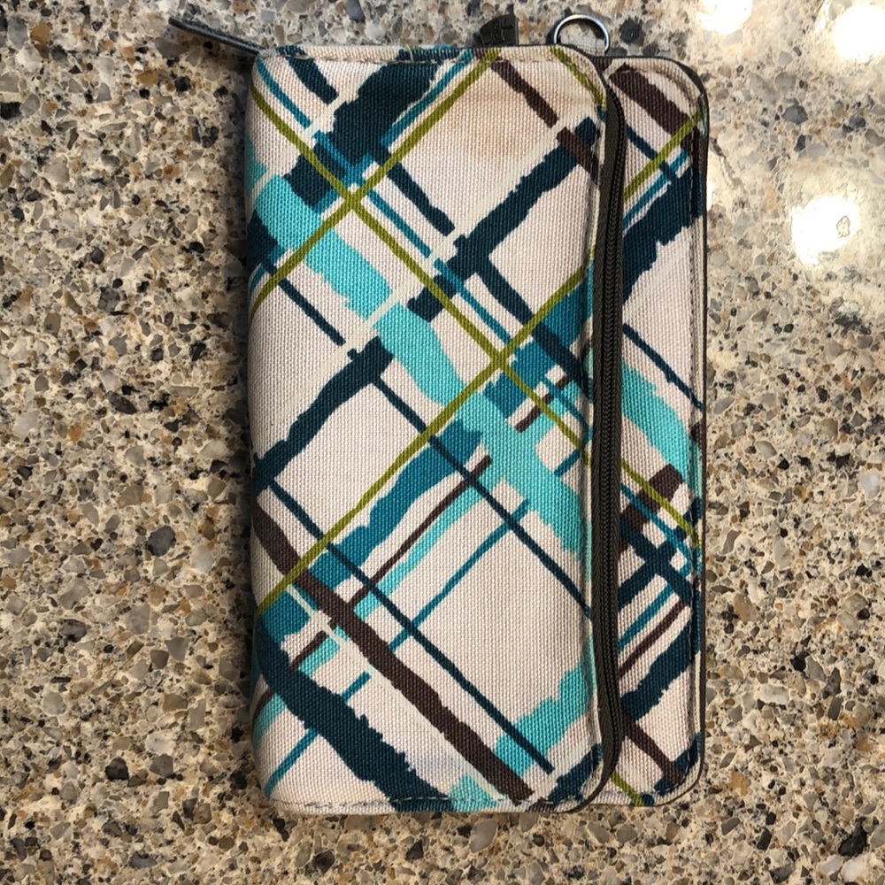 Thirty One Sea Plaid Perfect Cents Wallet